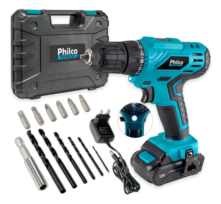 Furadeira Parafusadeira Sem Fio Philco PPF12M – 10mm com Acessórios